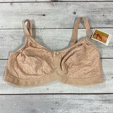 Amoena Mastectomy Bra Womens 40D Nude Beige Kenna 2008 Wireless Soft Cup NEW