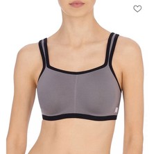 Natori Yogi Contour Convertible Sports Bra 731050 Grey/Black Sz 38DD NWT