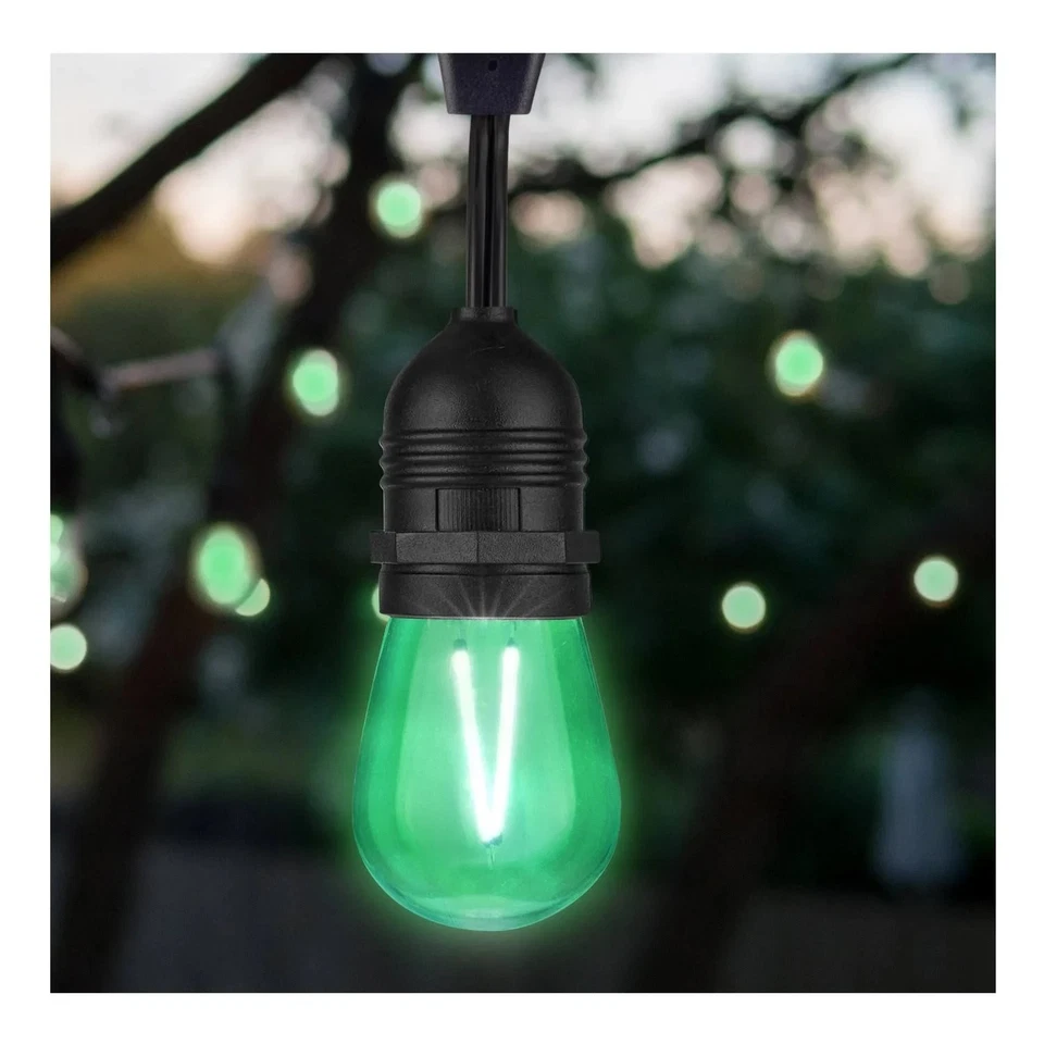 Satco S8024 - 1 Watt LED S14 Outdoor Holiday Green String Light Bulbs (4 Pack) - Image 3 of 4