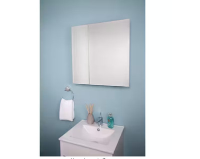 Croydex 24'' x 24'' x 5'' Frameless Bi-View Surface-Mount Medicine Cabinet