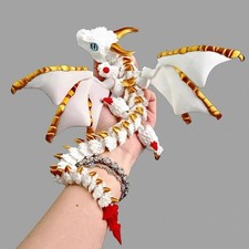 3D Printed Wyvern Dragon Model with Wings Articulated Desktop Ornament Gift