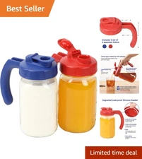 2 Pack Mason Jar Lids - Easy Pouring, Silicone Seal, Fits Ball Wide Mouth Jars