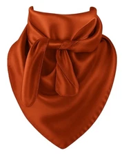 Rust Red Wild Rag Large Scarf 35x35" Satin Western Accessory Cowgirl or Cowboy