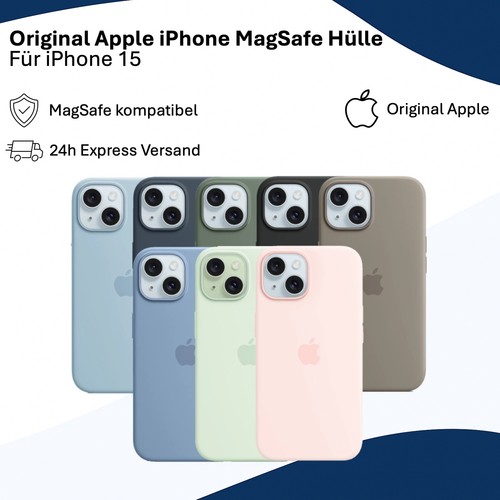 Original Apple iPhone 15 Silikon MagSafe Hülle Silicon Case NEU Black