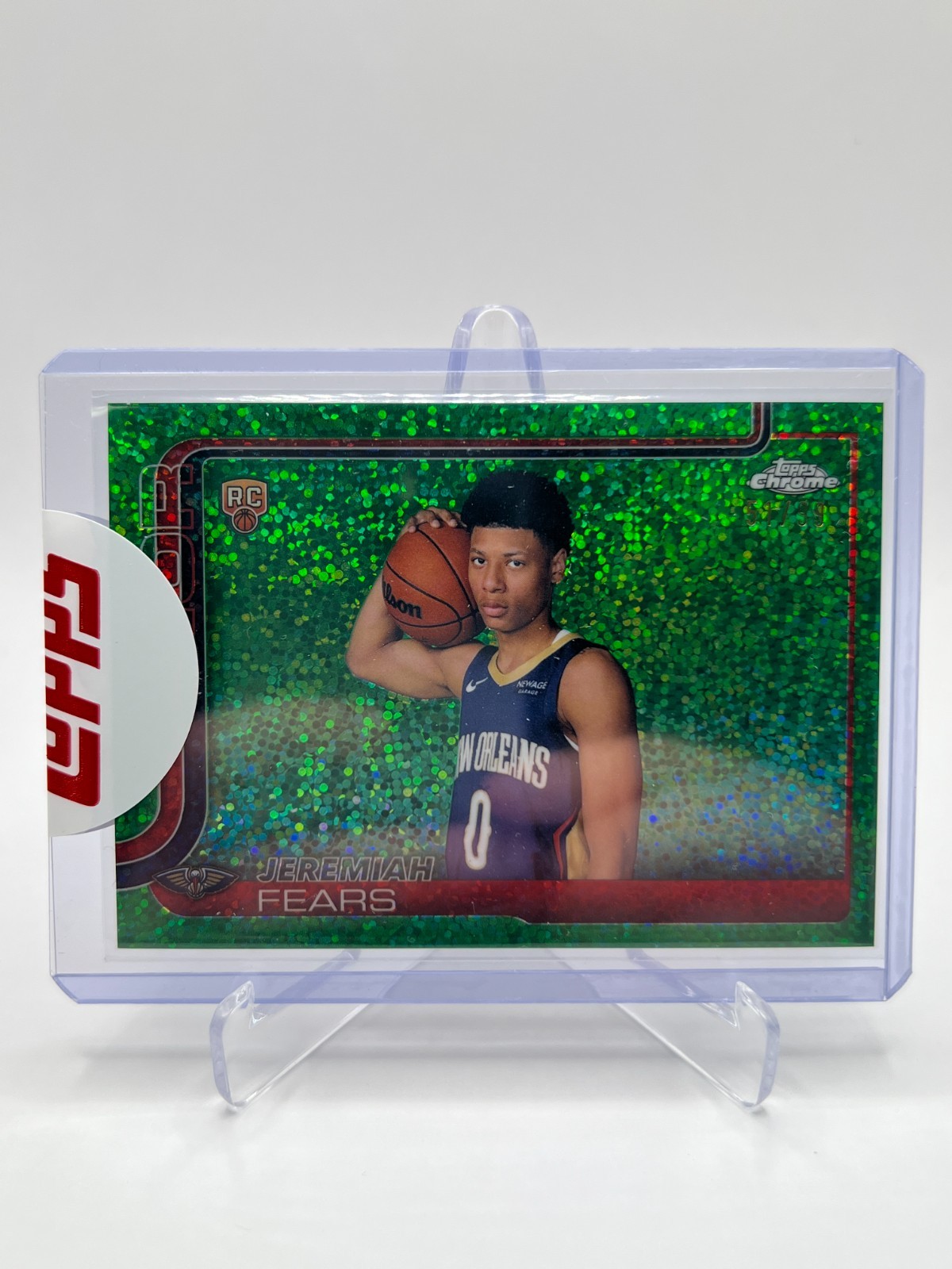 2025-26 TOPPS CHROME JEREMIAH FEARS RC51/99 GREEN SPECKLE IMAGE VARIATION 257