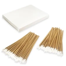 Round Cotton Swabs - 200 Count Double Round Cotton Buds - Precision Tips with...