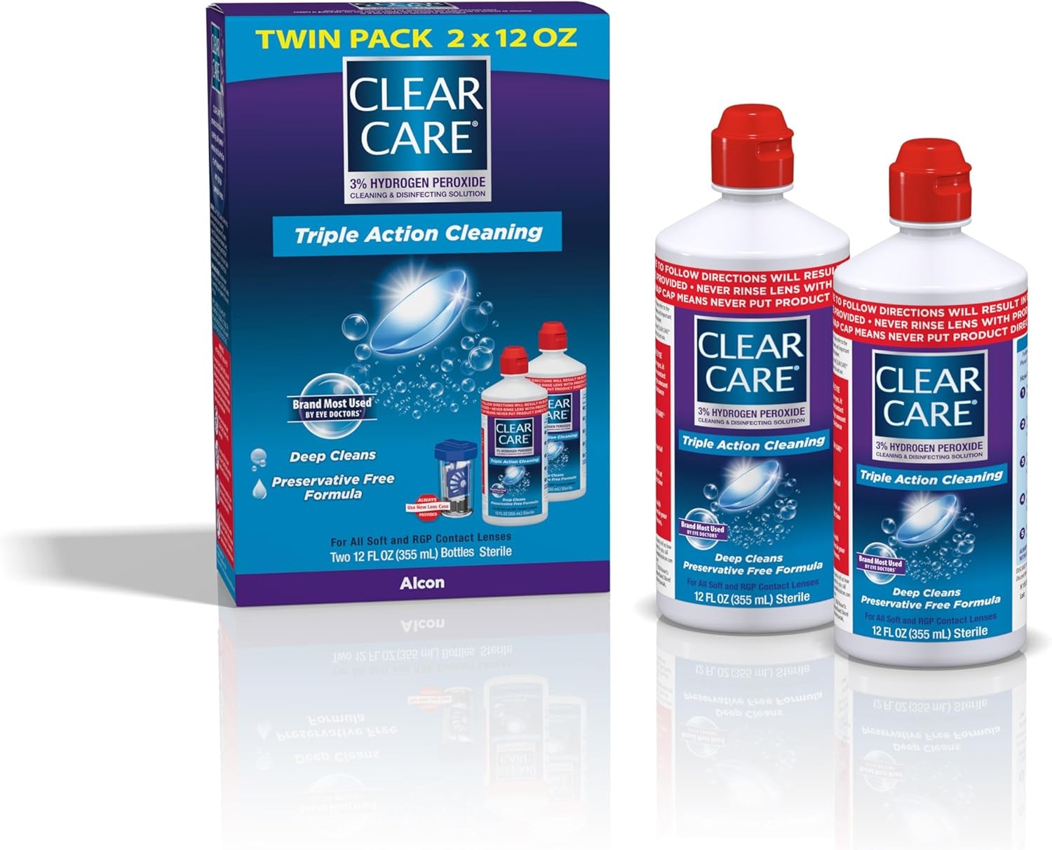 With Lens Case, Twin Pack,12 Fl Oz (