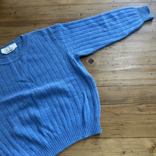 Boys Cashmere Crewneck Sweater Vintage Pitti Bimi Blue Ribbed Knit Size 4 - Picture 7 of 7