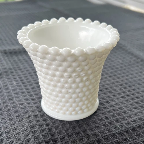 Vintage Hobnail Milk Glass Votive Candle or Toothpick Holder Thousand Eyes