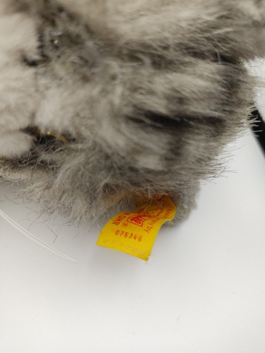 Steiff Tier 075346 Whiskas Katze 28 cm Plüsch grau Sammler Figur Tier liegend - Bild 5 von 5