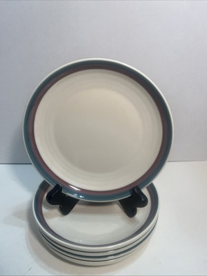 5 Pfaltzgraff  Salad/Dessert Plates Green Mauve - Juniper - 6'' 3/4 - EUC  1452