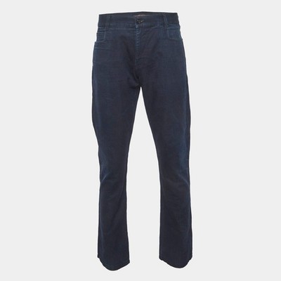 Roberto Cavalli Dark Blue Denim Straight Fit Jeans XXLWaist 35