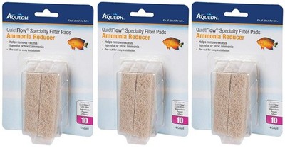 (3 Pack) Aqueon Quiet Flow 10 Ammonia Reducing Specialty Filter Pad (4 ct. Per P