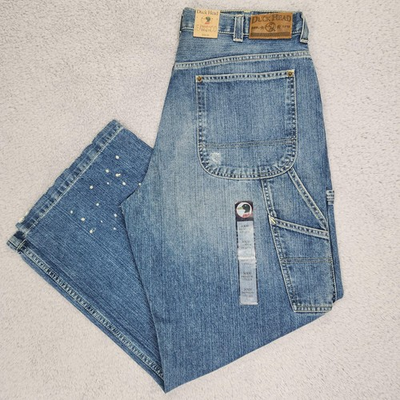 #ad Duck Head Jeans Mens 36x30 Blue Premium Utility Splash Wash Workwear Paint NEW $34.99
