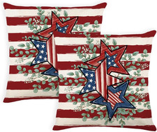 4Th of July Pillow Covers 18X18 Inch Set of 2 Patriotic Outdoor Throw Pillows Co