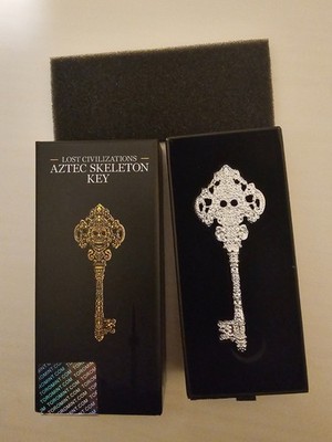 💀🗝️🔥TOROMINT 2025 AZTEC SKELETON KEY SILVER GILDED 1OZ .999