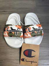 NWT Champion Toddler Kid  s IPO White/Camo Slides Size 7