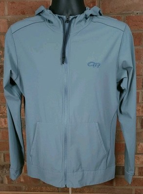 Outdoor Research Jacket Mens Small Blue Full Zip Ferrosi Nylon Hooded