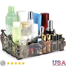 Acrylic Makeup Organizer Adjustable Shelves Removable Cosmetic Holder Storage US