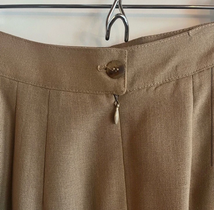 Falda Christian Dior Vintage Años 80 Beige Hasta la Rodilla Talla Us 6 Foto 3 de 4