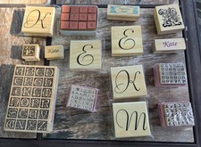 Lot of 15 Rubber Stamps for Scrapbooking - Alphabets and Initials