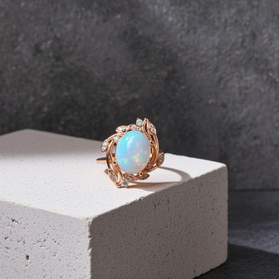 Australischer Opal Statement Ring 8 x 10 mm 925 Sterling Sterlingsilber