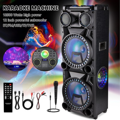 #ad 18500W Portable Bluetooth Speaker Sub woofer Heavy Bass Sound Party System w Mic $262.99