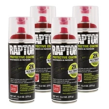 U-POL 4886 Raptor 2K Flame Red Spray-On Truck Bedliner Aerosol 4 Pack 13.2 oz