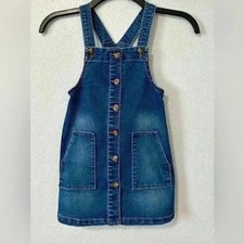 Wonder Nation Kids Girls Blue Denim Jean Overall Adjustable Straps Dress 5T