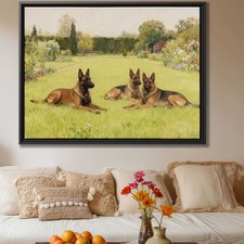 Belgian Malinois Oil Painting Canvas Print Dog Artwork Wall Decor for Pets