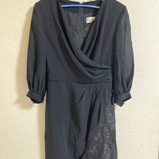 Christian Dior Embroidery Cache Coeur Dress Black Retro Size 100cm Used Japan