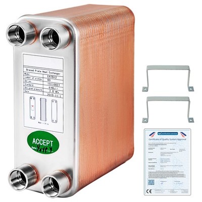 VEVOR Heat Exchanger Brazed Plate Heat Exchanger 60 Plate Heat Exchanger