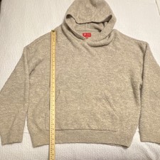 PacSun THE MET Beige Boucl Pullover Hoodie Women s Size L Acrylic Nylon Wool