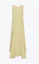 NEW ZARA 2025 LIGHT GREEN JACQUARD LONG DRESS ZW COLLECTION SIZE S 7521/048