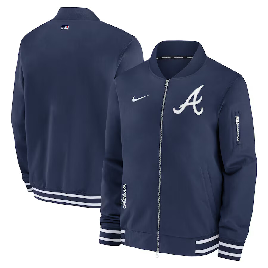 Atlanta Braves Nike Authentic Collection Full-Zip Bomber Jacket