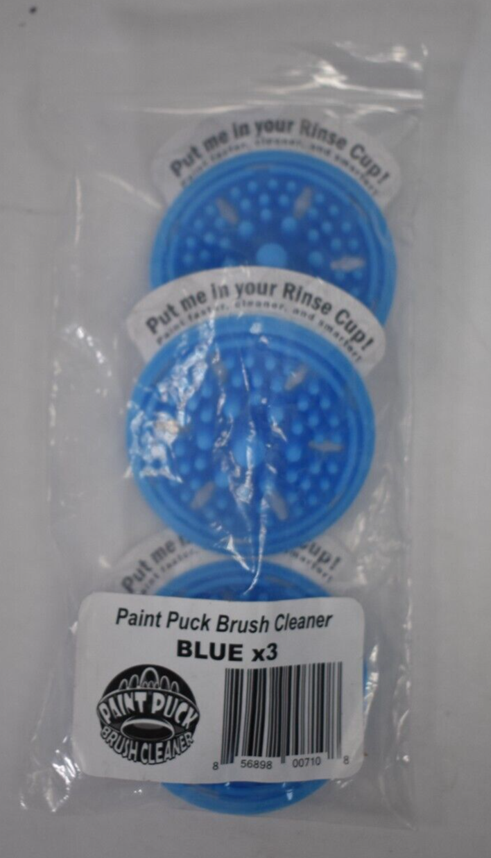 Paint Puck Brush Cleaner Silicone Cup Inserts Cleaning System Blue 3 Pack