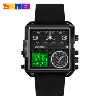 SKMEI Men Watch Luxury Steel Quartz Wristwatch LED Digital Electronic Gold Watch