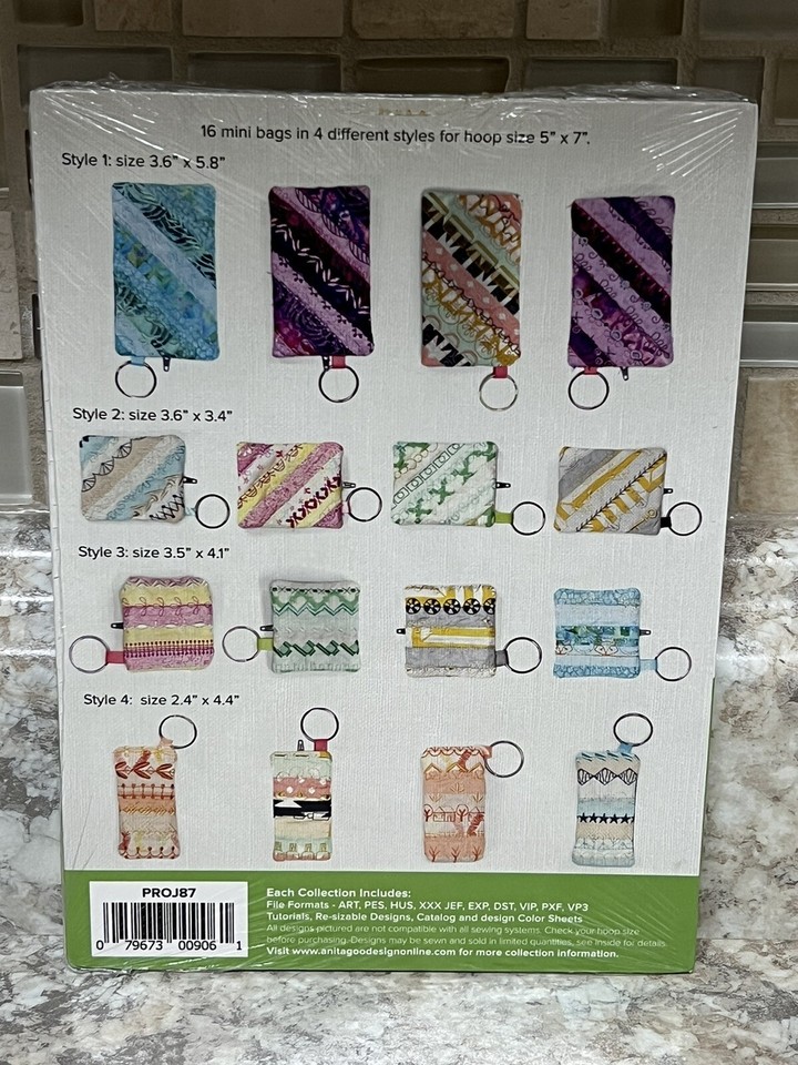 Crazy Stitch Keychain BagsProjects Anita Goodesign Embroidery Machine