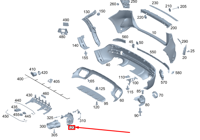 Neu MB GLA H247 AMG Rechts Endrohrblende Stoßstangenhalter A2478856804 Original