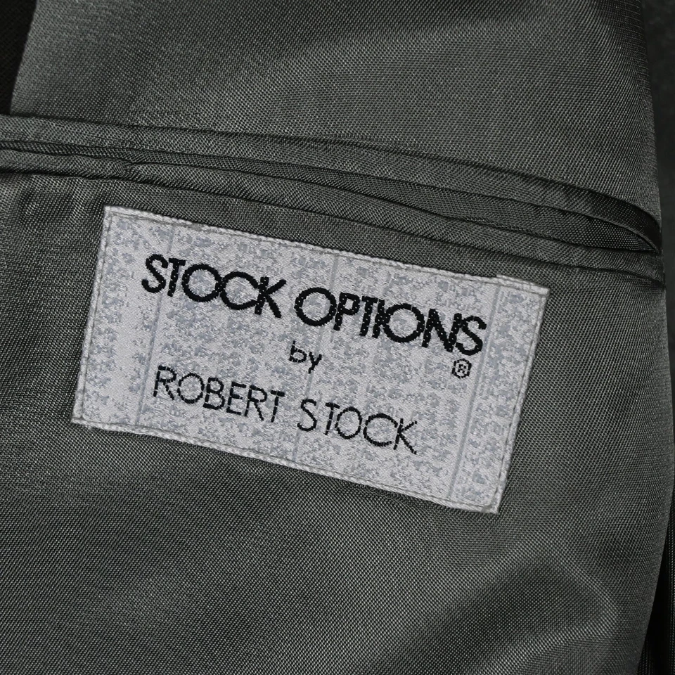 Robert Stock 44R 33x34 Olive Green Double Breast Jacket Pants Suit - Image 4 of 4