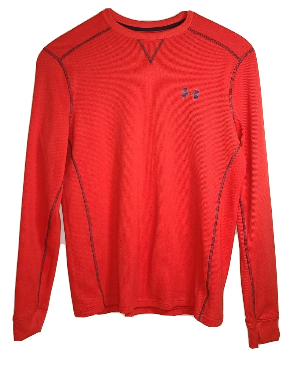 Under Armour ColdGear Shirt Men's Medium Red Long Sleeve Knit Thermal