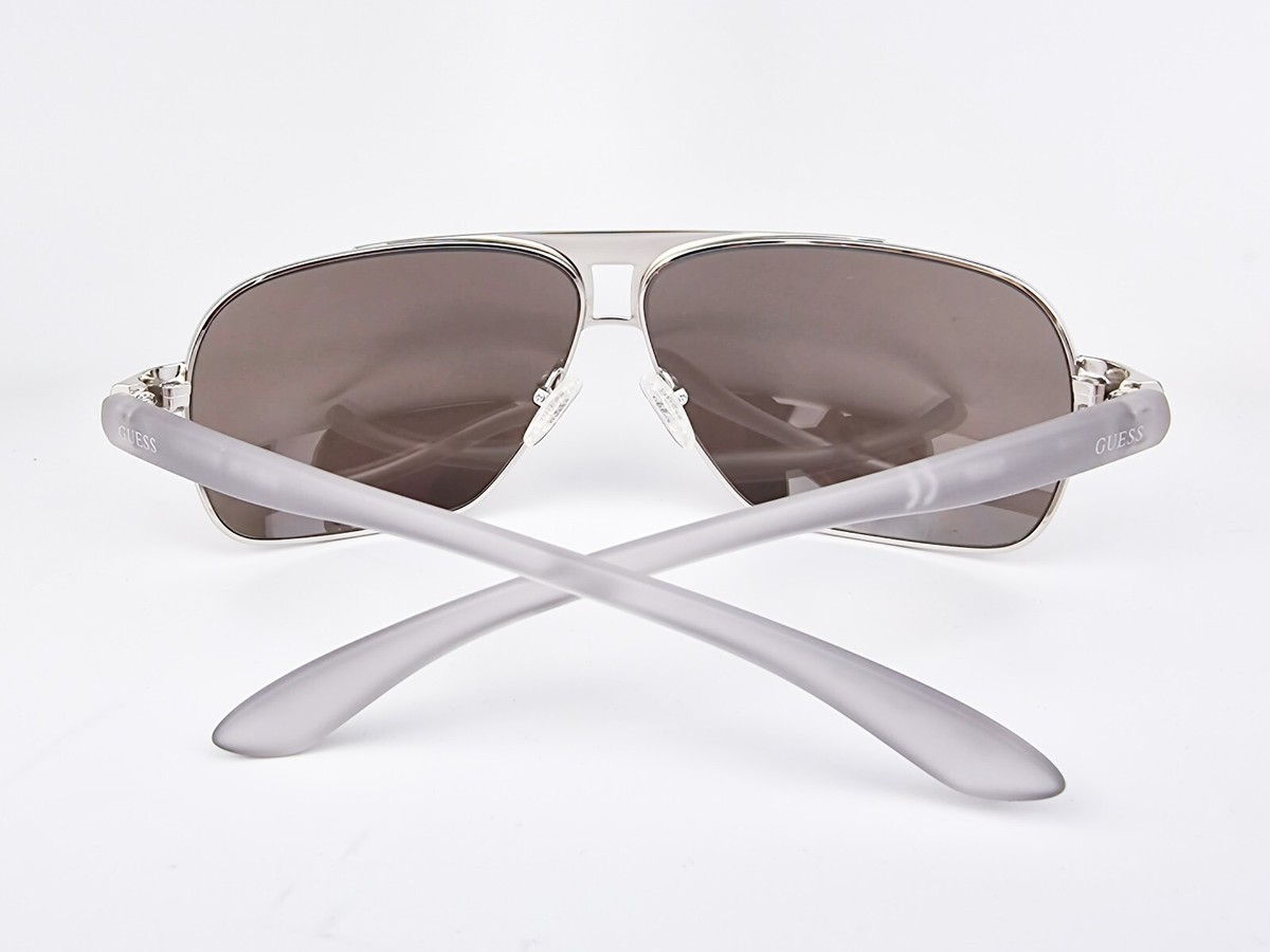D＆G Silver frame sunglasses Guess Aviator Sunglasses GU6512-06C-66 Silver Smoke Mirror