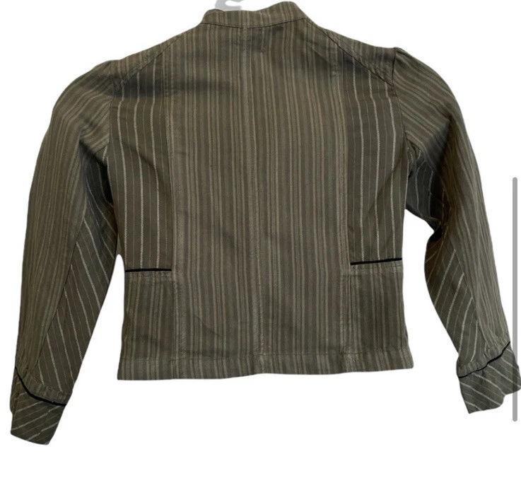 Blazer corto Urban Outfitters Kimchi azul verde oliva mezcla de lino. Talla mediana Foto 3 de 4