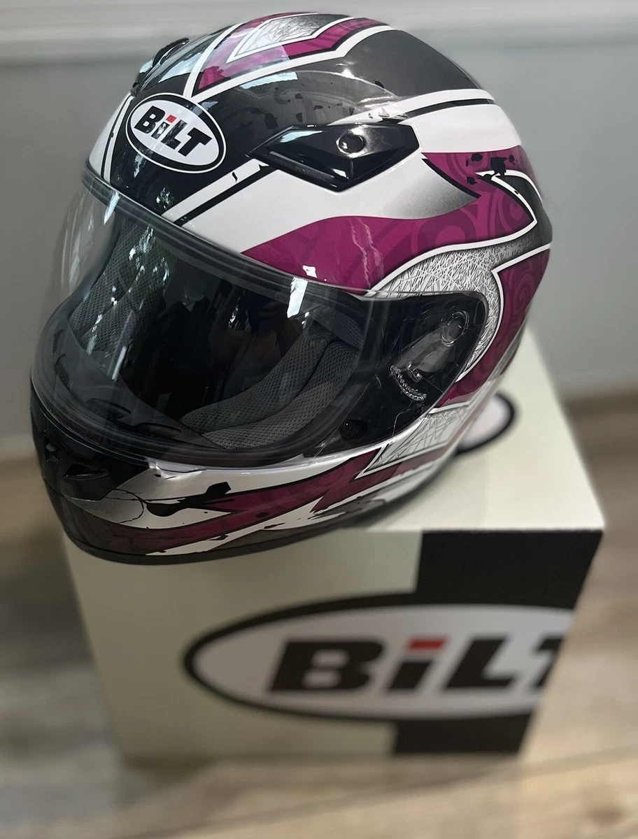 BILT Legacy BLH73 Full Face Motorcycle Helmet Small Pink Black