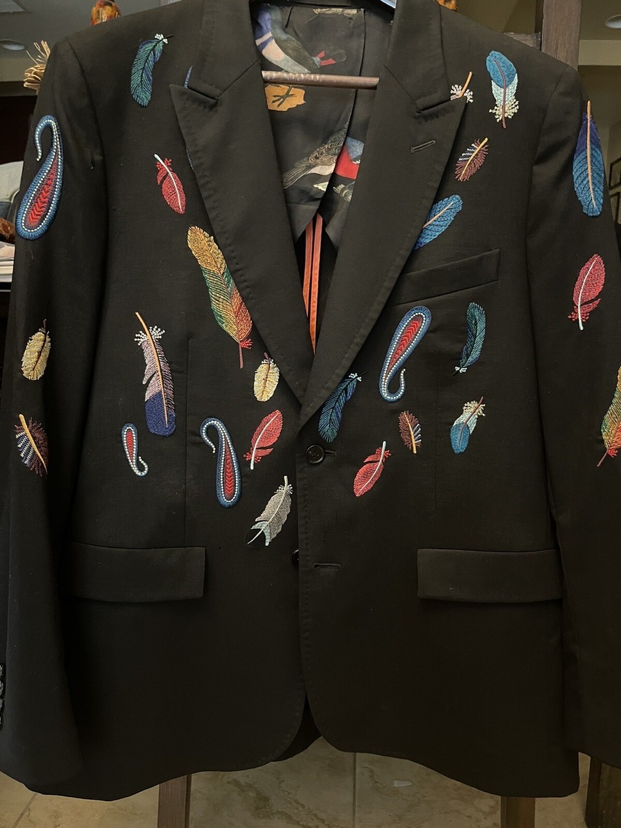 Paul Smith Mens Jacket Black Size 44 With Great Colorful Paul Smith Mens Jacket Black Size 44 With Great Colorful