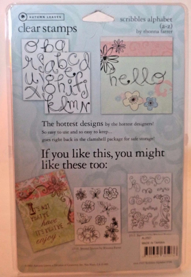 Hojas de otoño estampillas transparentes garabatos alfabeto A-Z de Rhonna Farrer Foto 2 de 3