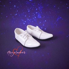 Suit Shoes Pointed Toe Lace-up Bright Black White Red for 1/4MSD 1/3SD BJD Doll
