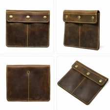 2 Slots Vintage Retro Genuine Leather Watch Storage Box Display Travel Case