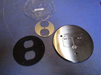 1 ENERLITES Dual Flip Lid Floor Box Cover 5.75'' Dia Watertight Gaskets 975517-S