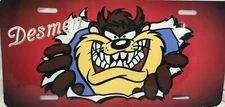 Taz Custom Personalized License Plate Tasmanian Devil Auto Vanity Plate Car Tag